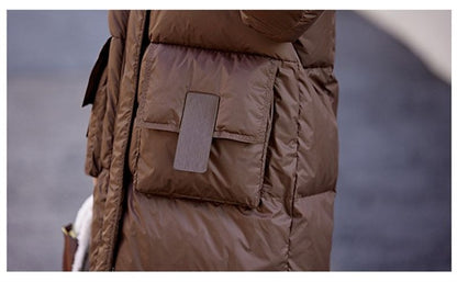 Mid to Long Down Jacket Knee Length 2024 Winter New Item Thickened Warm Fashionable Loose Versatile Jacket Women's Solid Color