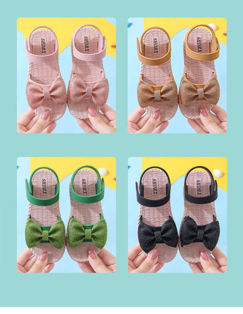 Girls Sandals Summer New Arrival Korean Style Big Kids Casual Flat Soft Sole Princess Shoes Versatile Little Girls Beach Sandals