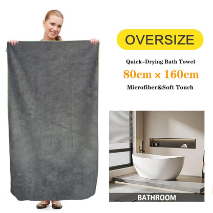 Quick-Drying Bath Towel 40x80/80x160CM Blue Grey Green Orange Strong Absorbent Microfiber Bathroom Washcloth Towels