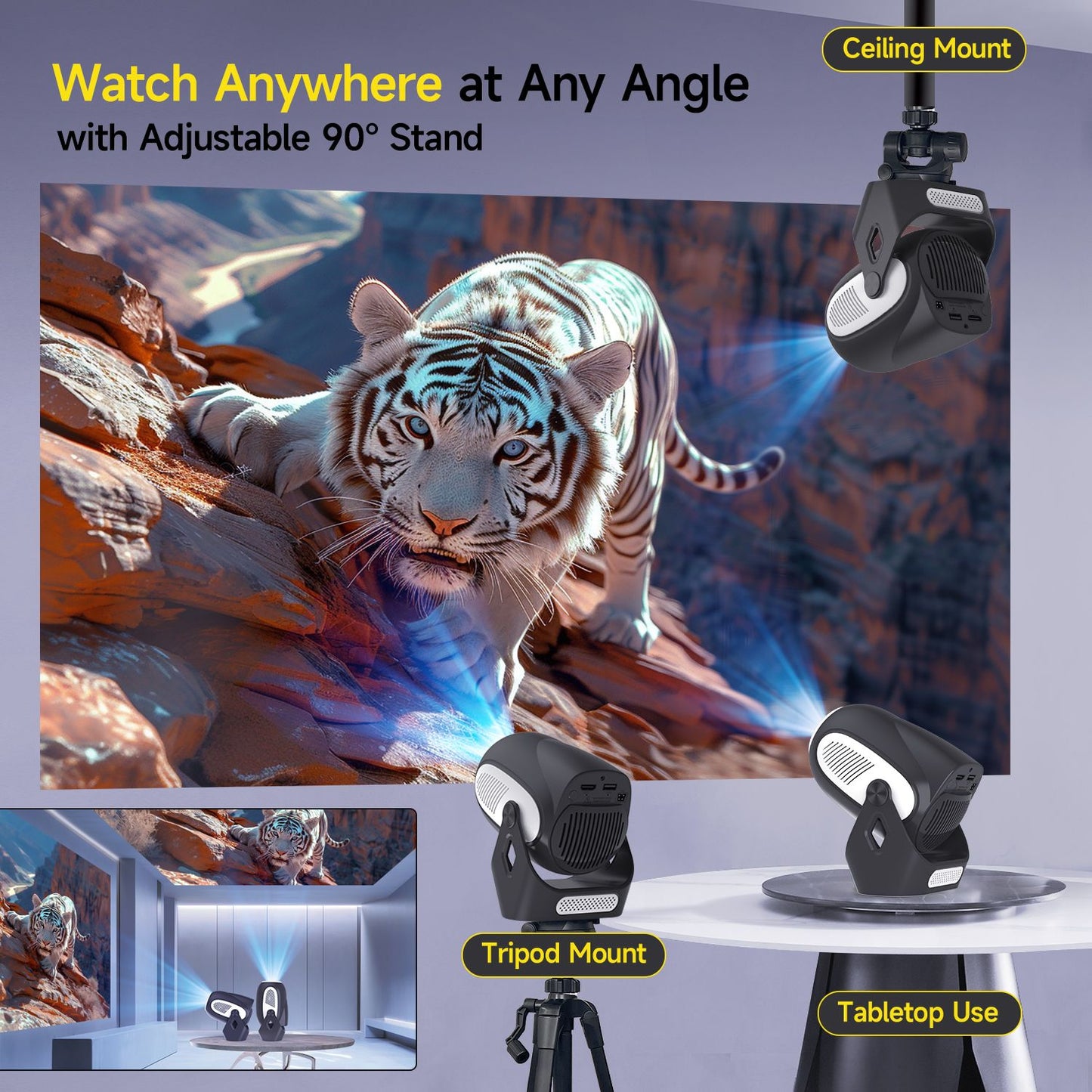 Magcubic HY300 X 4K Android 11 Projector with Electric Focus 300Ansi Wifi6 BT5.0 Portable Projector HIFI Sound Home Outdoor
