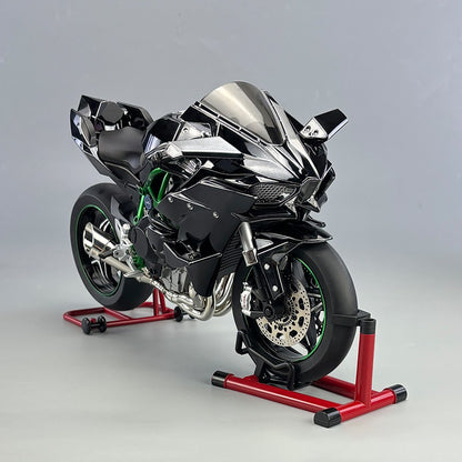 Pulverizador 1:6 Kavvasaki Racing Ninja 500 H2R Simulação de Motocicleta Luz de Som Coleção de Presentes para Crianças Velozes e Furiosos Display de valor