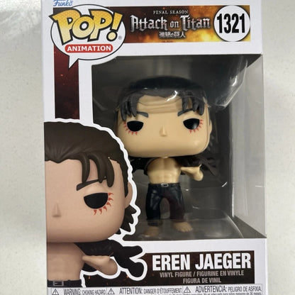 Attack On Titan Action Funko Pop Official Genuine Action Doll Model Eren Jaeger #1321 Vinyl Sculpture Dolls Q Version Gift Toy