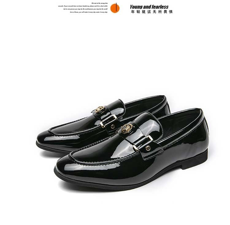 New Black Loafers Men Slip-On Round Toe Fashion Mens Dress Shoes Free Shipping Wedding Shoes for Men Size 38-47
