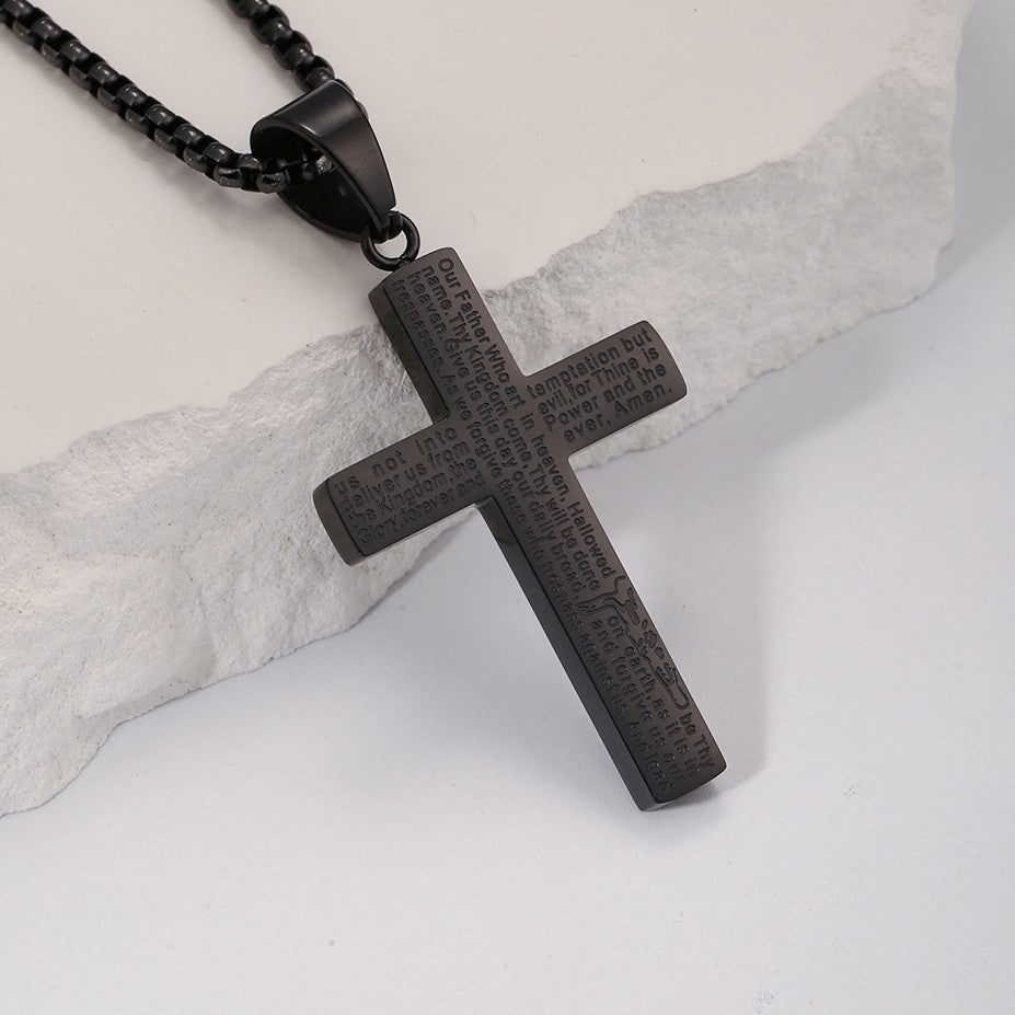 Colar Masculino Minimalista Aço Inoxidável Cruz de Jesus para Homem