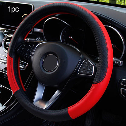 Universal Car Steering Wheel Cover For 37-38cm Steer Wheel Faux Leather Breathable Car Wheel Cover Interior Auto Accessories