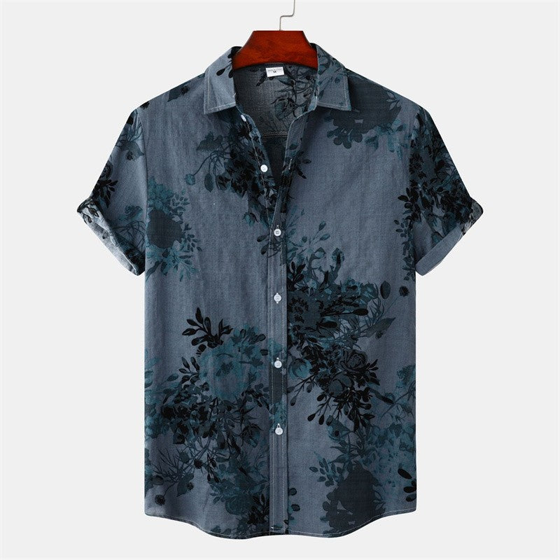 Retro Geometric Texture 3d Print Hawaiian Shirt Men Summer Short Sleeves Tops Beach Harajuku Street Lapel Blouse Male Clothes