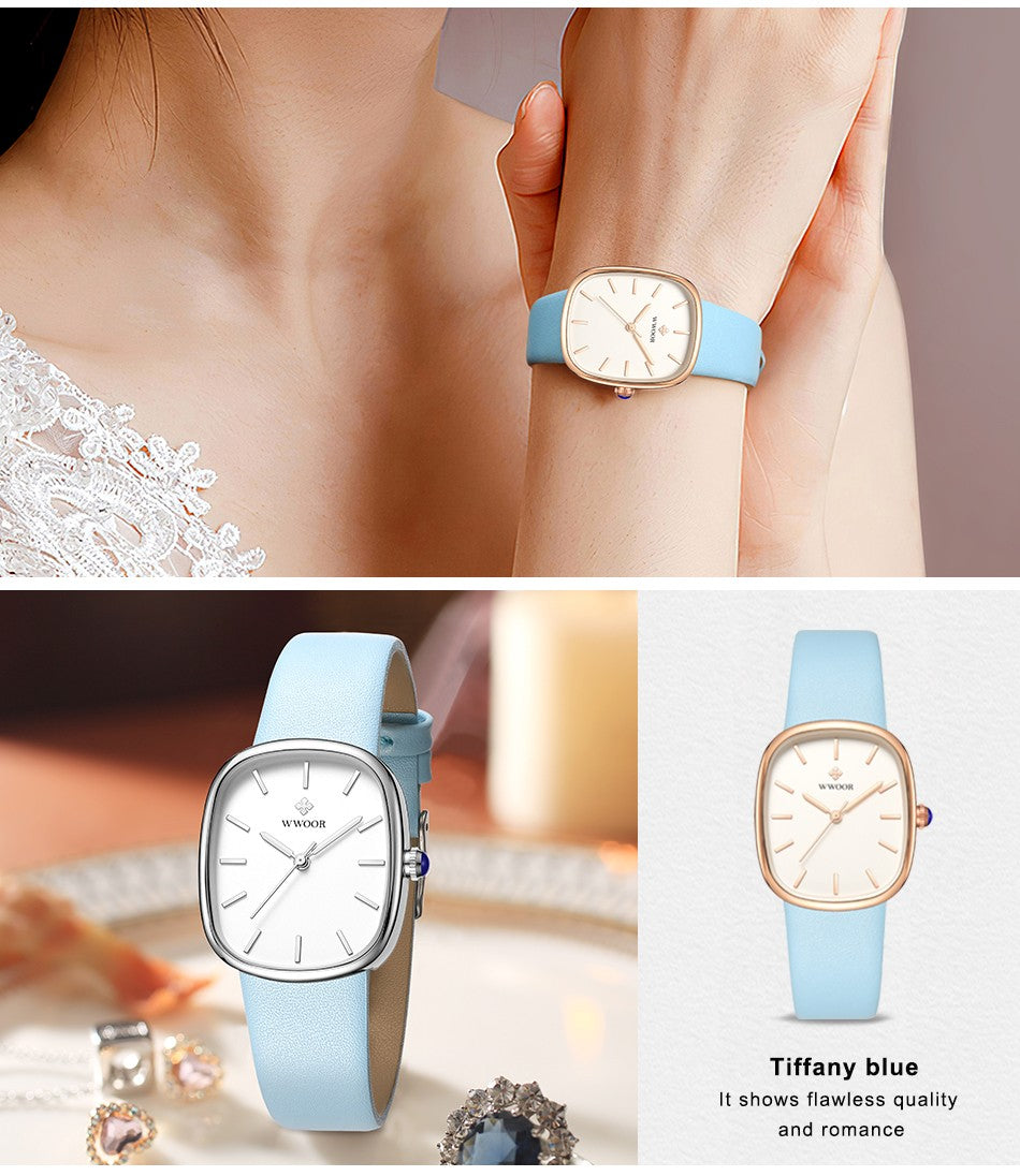 WWOOR New Reloj Fashion Women's Bracelet Watch Luxury Brand Elegant Dress Quartz Clock Waterproof Top Ladies Wristwatch Gift Box