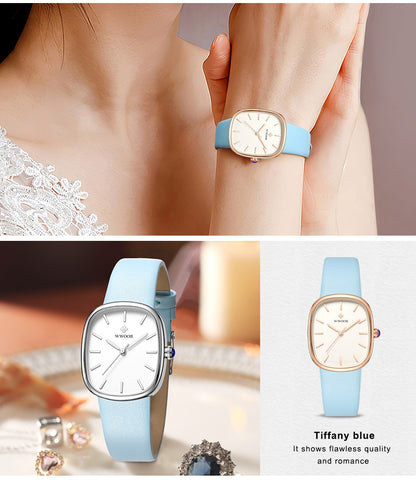 WWOOR New Reloj Fashion Women's Bracelet Watch Luxury Brand Elegant Dress Quartz Clock Waterproof Top Ladies Wristwatch Gift Box