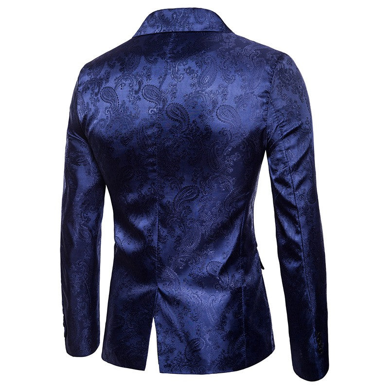 Multi Colors Men's Suit Palace Style Dark Pattern Design and Fashionable One Button Buckle Slim Fit Blazer Mujer Clothing