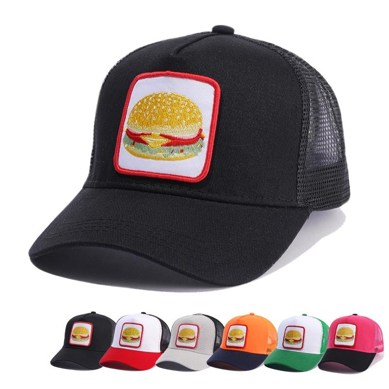 Trucker Caps Men Women Baseball Cap With Cartoon Hamburg Embroidery Patch Snapback Drake Bones Cotton Casual Mesh Dad Sun Hats