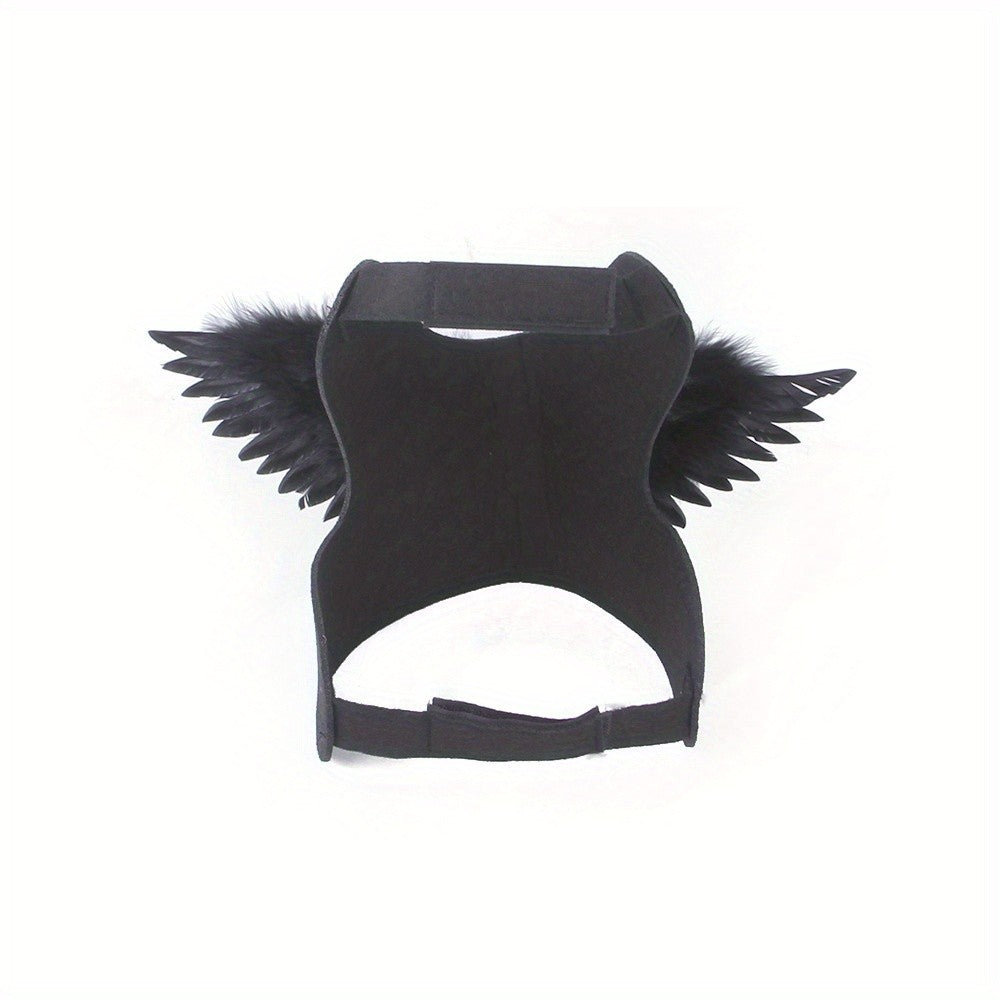 Fantasia de Halloween para Pets Asa de Anjo e Diabo Preta e Branca para Cachorro Gato Coelho Porquinho Presente Divertido para Festa de Halloween Tema Anime B