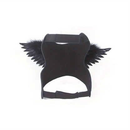 Fantasia de Halloween para Pets Asa de Anjo e Diabo Preta e Branca para Cachorro Gato Coelho Porquinho Presente Divertido para Festa de Halloween Tema Anime B