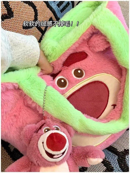 Disney Winnie Bear Turn Into Tigger Plush Handbag Cartoon Reversible Lotso Change To Alien Plush Doll Bag Xmas Women Girls Gift