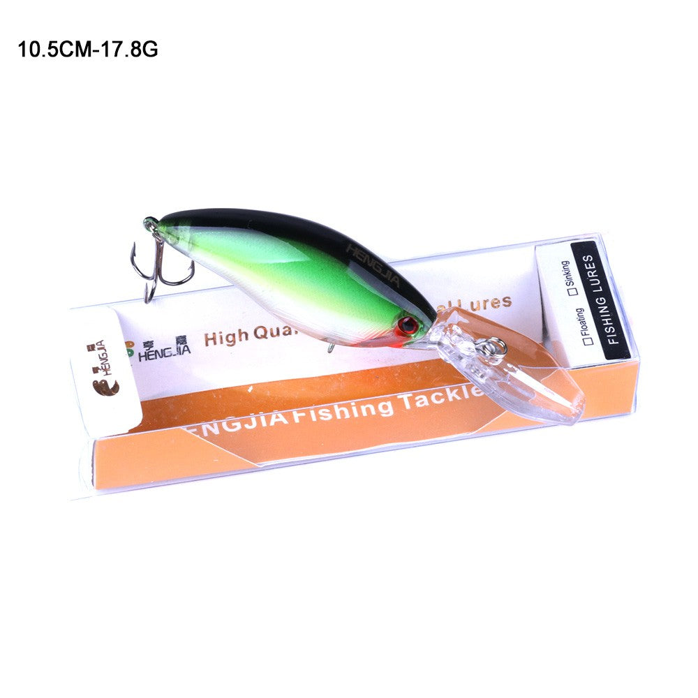 HENGJIA 13G 9CM Iscas de Pesca Rock Crank Bait Crankbait Minnow Baixo Anzóis Triplos Isca Dura Wobbler Língua Longa e Grande