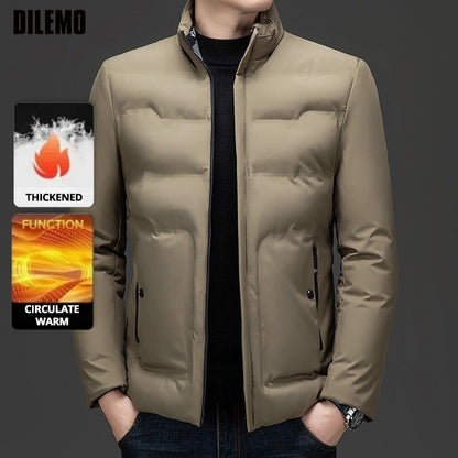 Top Grade ??????Men's Stand Collar Parka Jacket Windbreaker Coats Bubble Puffer Outerwear for Young Adults?????????????????