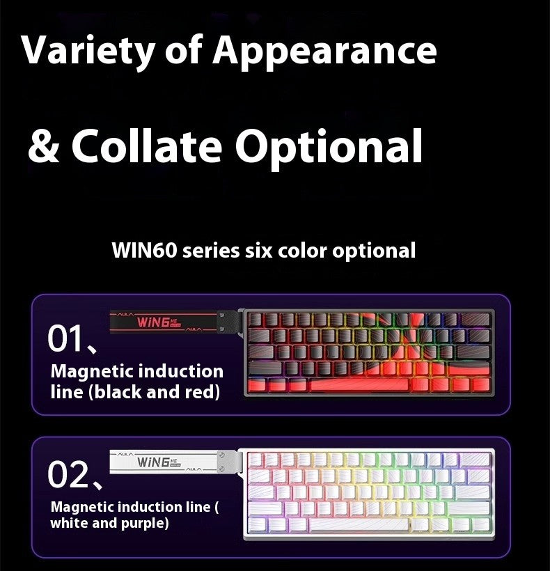 Teclado mecânico AULA WIN60 WIN68 HE MAX switch magnético 8k de polling rate RGB zona morta 0 teclado de jogos personalizável para e-sports