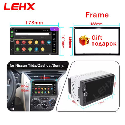 LEHX Universal 7inch 2Din Car Radio Android 15 Car Multimedia Carplay Autoradio Stereo For toyota Nissan Jeep Hyundai Kia VW