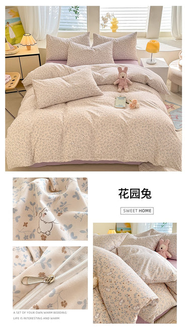 Bonenjoy Floral Style Duvet Cover Sets Single/Queen/King Soft Washed Cotton Bed Cover Sets dekbedovertrek 240x220 Bedding Sets