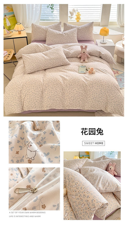 Bonenjoy Floral Style Duvet Cover Sets Single/Queen/King Soft Washed Cotton Bed Cover Sets dekbedovertrek 240x220 Bedding Sets