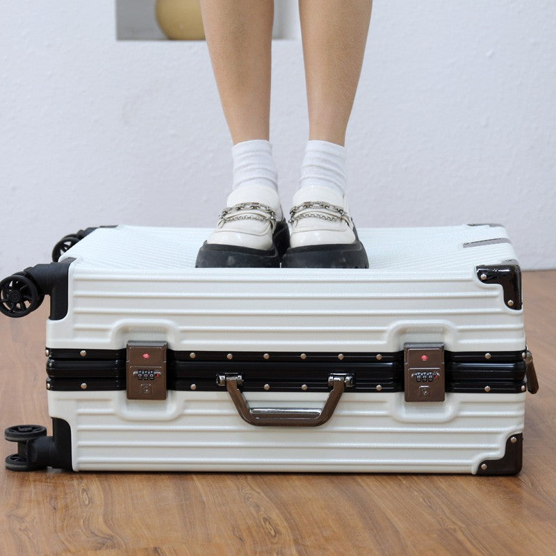 Luggage Suitcase Aluminum Frame 20 Trolley Case Universal Wheels 24 Female Male Students 26 Durable Password 28inch Leather Case