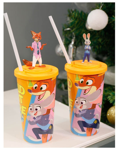 Copo de Água Original em Formato Disney Zootopia 2 Nick Judy Copos Estilizados de Desenho Animado com Alça Transversal Presentes Kawaii de Aniversário para Meninas e Meninos