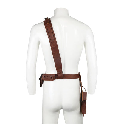 Takerlama 1pcs The Mandalorian Leather Belt With Gun Holster Cosplay Props Replica for Adults Size S-L
