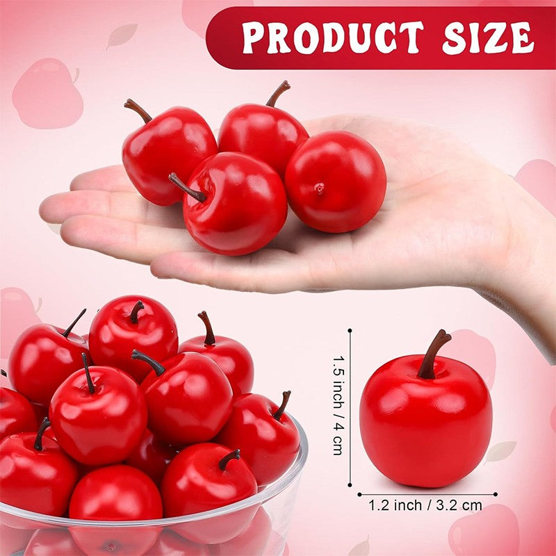 10/20/30Pcs Mini Artificial Plastic Red Apples Fake Fruit Models for Home Kitchen Party Christmas Ornaments Photography props