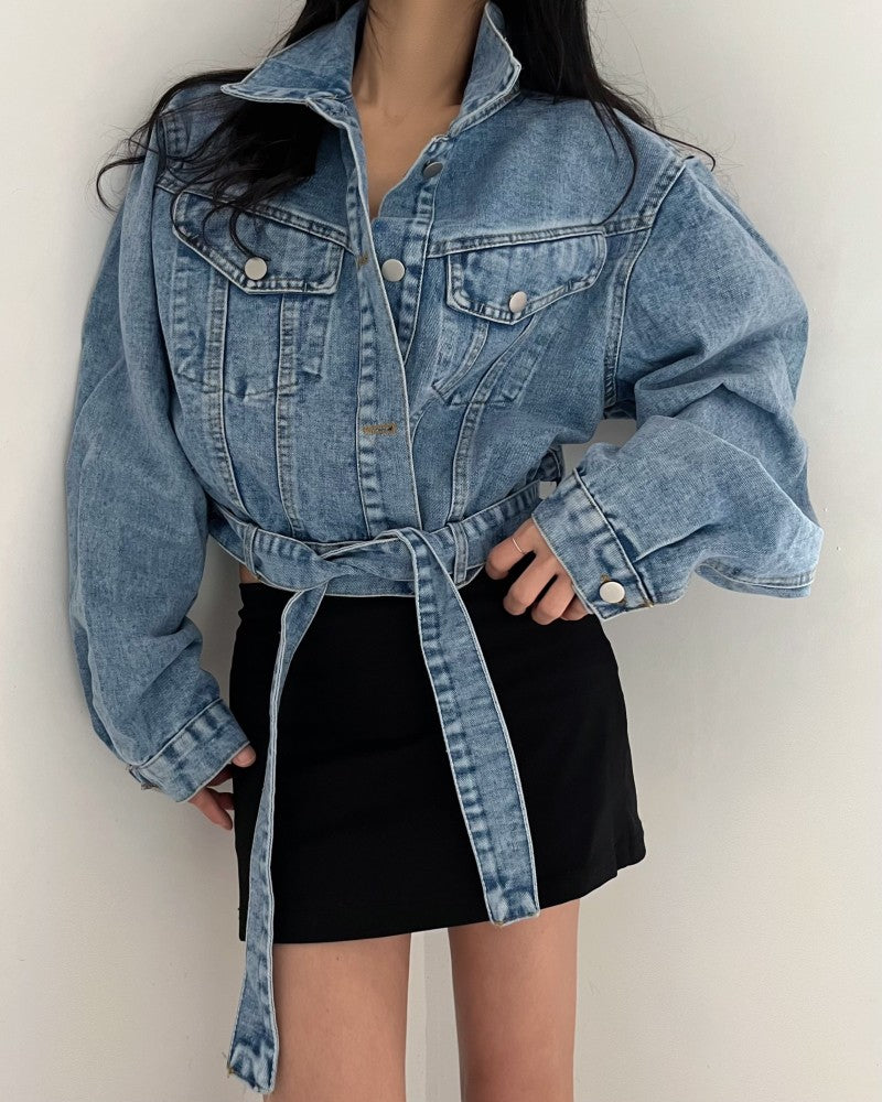2 colors Women's casual Jean Coats 2025 Spring Women Denim Jacket Long Sleeve cropped Female Girls streetwear(N2418)