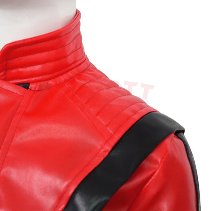 Classic Michael Joseph Jackson Leather Red Thrilling Jacket Halloween Birthday Gift Night Outwear