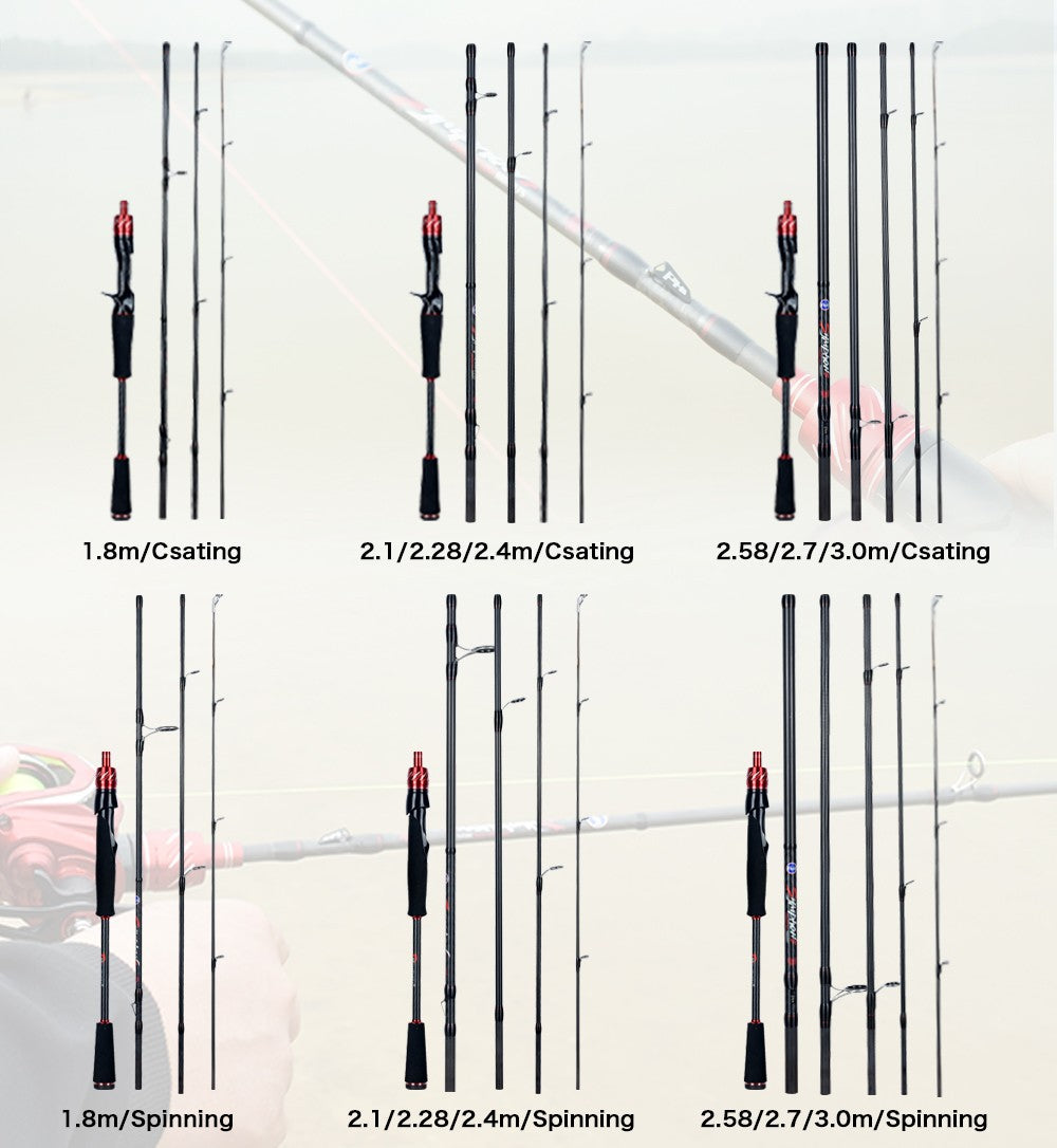 BIUTIFU Vara de Pesca Giratória e de Arremesso Fuji Lure Mini Rock 1.8/2.1/2.4/2.7/3.0m Carbon Baitcasting PHISHGER Rápida 5-42g