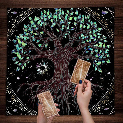 Tree Of Life Tarot Tablecloth Altar Cloth Pagan Spiritual Pendulum Witchcraft Astrology Oracle Card Pads Room Home Decor
