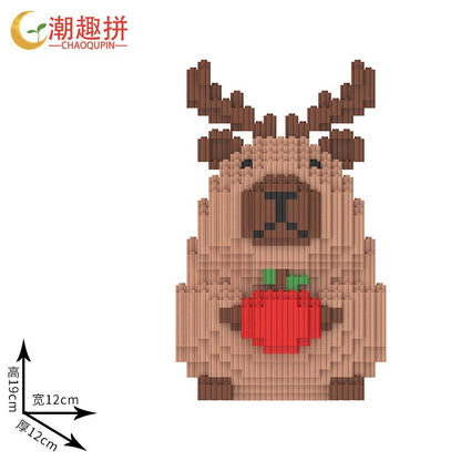 Brinquedo Grande de Capivara para Crianças, Capivara Gigante de Aniversário, Figura Capivara, Conjunto de Construção de Natal, Decoração para Casa para Maiores de 6 Anos