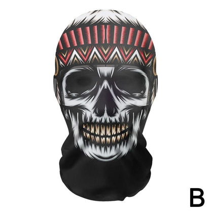 3D printed mask for role-playing full face covering elastic mesh printed mask fashionable Halloween makeup dance party headwear
