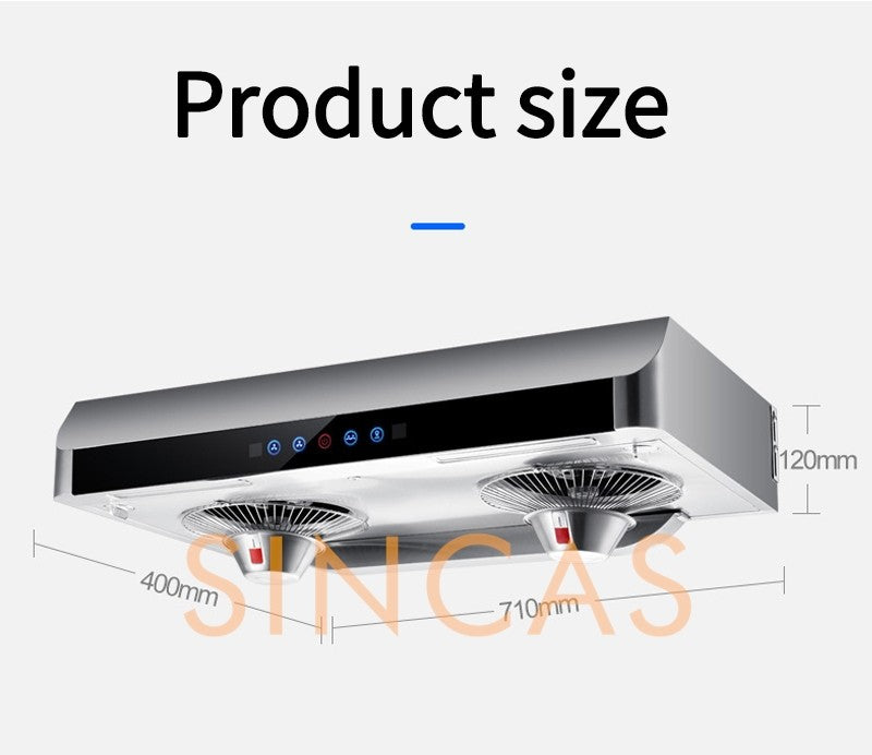 Ultrathin Range Hood For Kitchen Top Suction Dual Motor Strong Suction Force Kitchen Ventilator Energy Conservation Wide 710mm