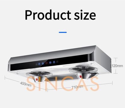 Ultrathin Range Hood For Kitchen Top Suction Dual Motor Strong Suction Force Kitchen Ventilator Energy Conservation Wide 710mm