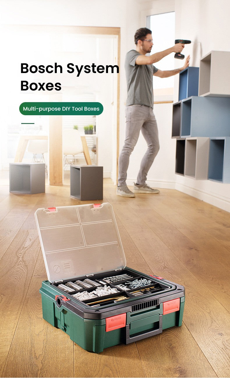 Conjunto de caixas de ferramentas empilháveis Bosch System Box, caixa de ferramentas multifuncional empilhável