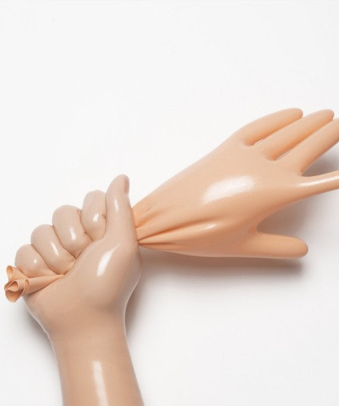 Unisex Natural Latex Black Gloves Rubber Short Gloves Cosplay Costumes Accessory