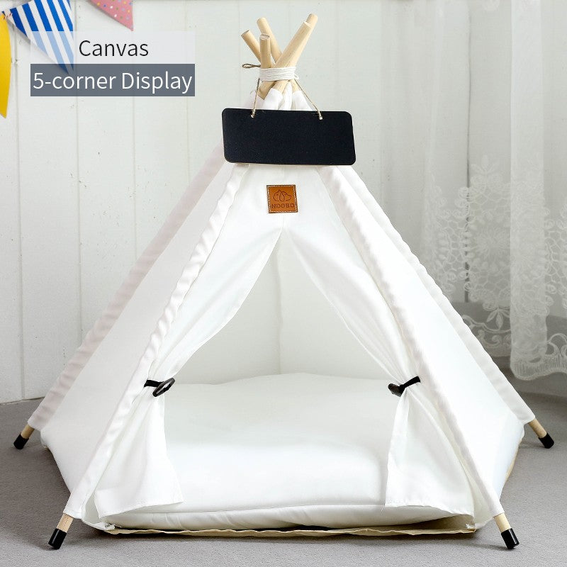 Tenda Tipi para Gatos e Cães, Portátil, Removível, Lavável, Casinha Interna para Filhotes com Almofada e Lousa, Cama para Gato