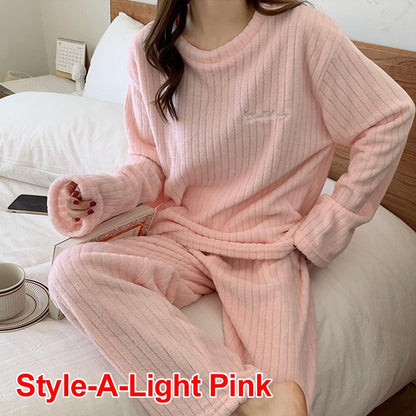 Winter Women's New Pajamas Homewear Suit Women's Fall and Winter Warm Clothes Coral Velvet Leisure Pajamas Padded Homewear