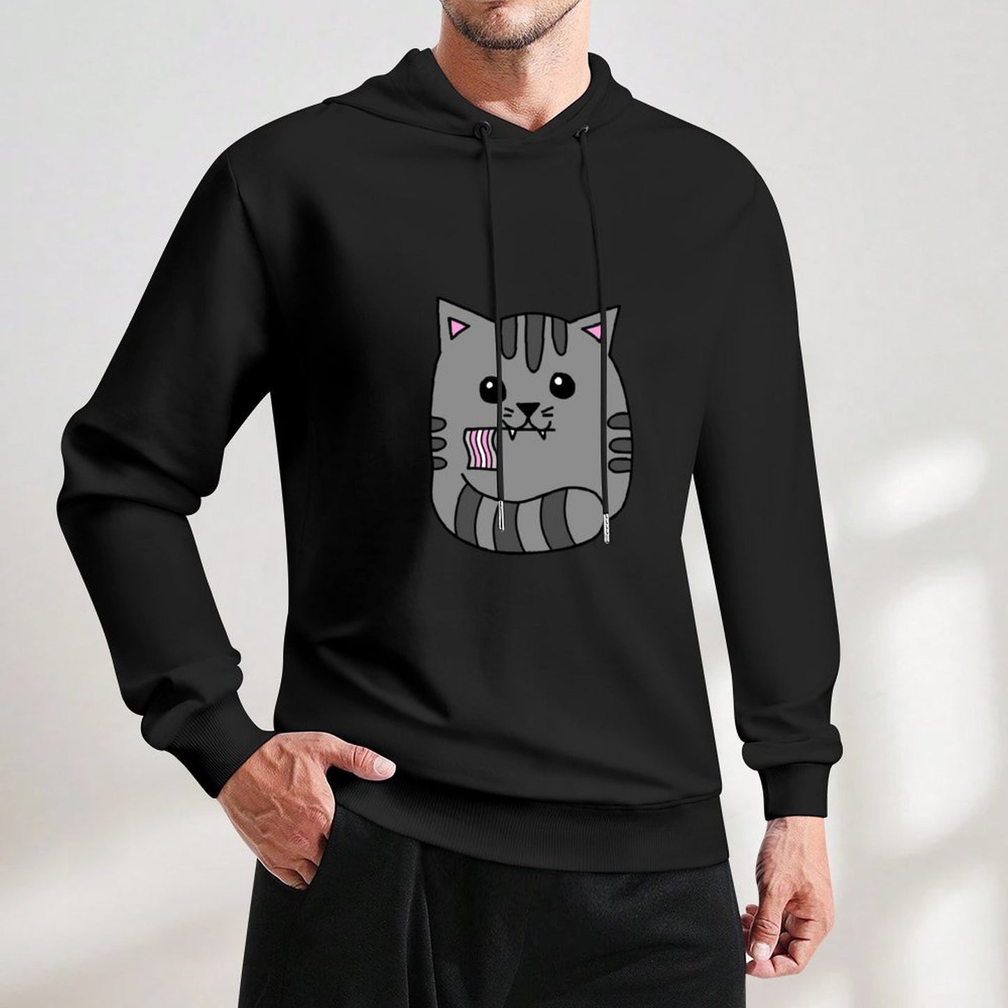 demigirl pride flag cat Hoodie clothes for men mens designer clothes autumn anime clothing mens hoodie