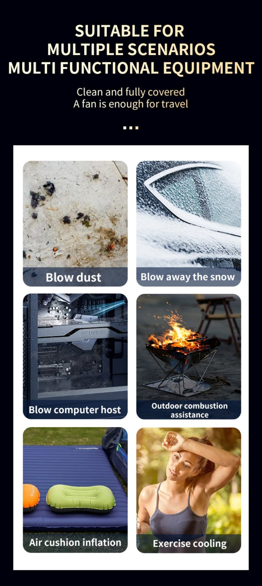 180000PRM Portable Electric Air Blower Turbo Jet Fan Brushless Motor HighSpeed Mini Turbo Jet Fan Adjustable Wind Violent Blower