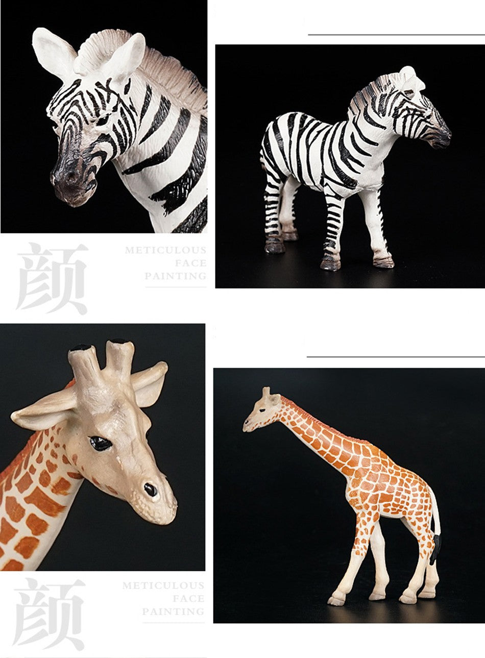 Simulation Wild Animal Elephant Lion Graffe Brown Bear Action Figures Wildlife Sika Deer Hippo Zebra Crocodile Figurines Kid Toy