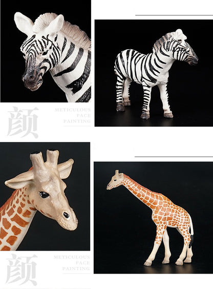 Simulation Wild Animal Elephant Lion Graffe Brown Bear Action Figures Wildlife Sika Deer Hippo Zebra Crocodile Figurines Kid Toy