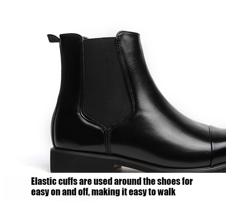 Botas masculinas Chelsea com sola vermelha, tornozelo, bico redondo para negócios, estilo Aura, sapatos masculinos tamanho 38-46, botas masculinas