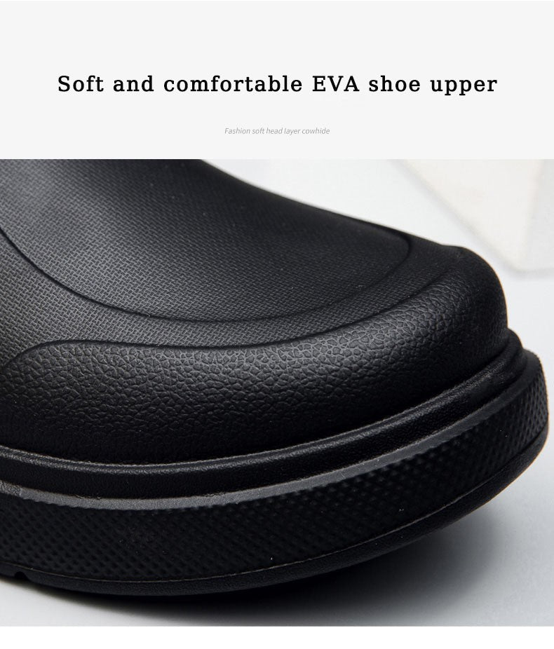 Men's Chef Shoes Anti Slip Oil Resistant Dirt Resistant Work Shoes Quick Drying Thick Soled Rain Shoes Large Size Breath Clogs