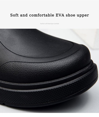 Men's Chef Shoes Anti Slip Oil Resistant Dirt Resistant Work Shoes Quick Drying Thick Soled Rain Shoes Large Size Breath Clogs