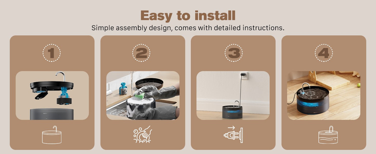 Bebedouro automático para animais de estimação 2,1L Bomba ultra silenciosa torneira para gatos adequado para cães e gatos com sensor USB elétrico