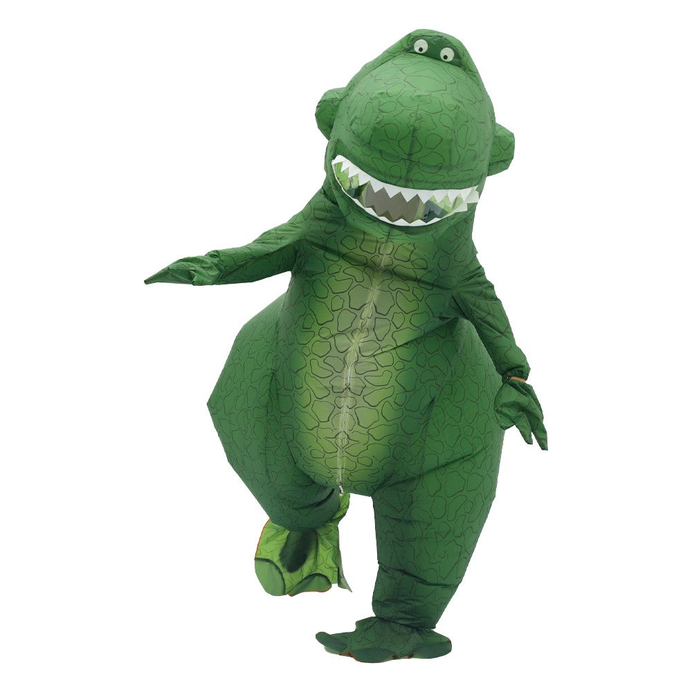 Green Dinosaur Inflatable Costume Mascot Parade Adult Character Cosplay Animal Birthday Halloween Party Event Set