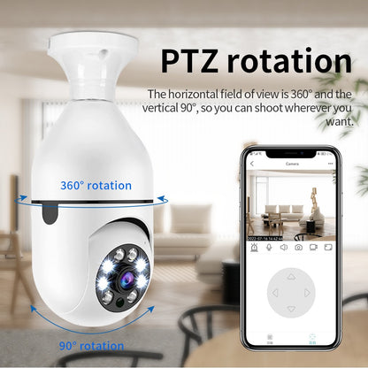 E27 Surveillance Camera Full Color Night Vision Automatic Human Tracking Zoom Indoor Security Monitor Wifi Miini IP Camera