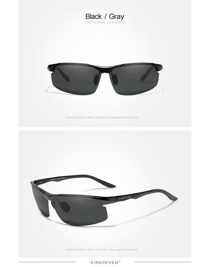 Genuine KINGSEVEN Polarized Men Aluminum Sunglasses Driving Mirror Lens Male Sun Glasses Aviation Women For Men Eyewear 9126